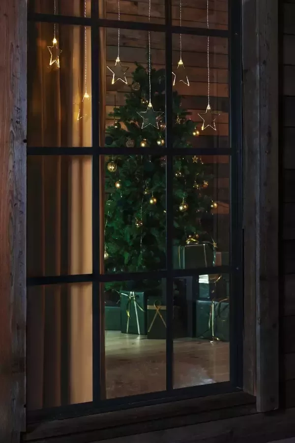 KONSTSMIDE Led-lichtgordijn Kerst versiering met 8 sterren van plexiglas en warm witte dioden - Foto 3