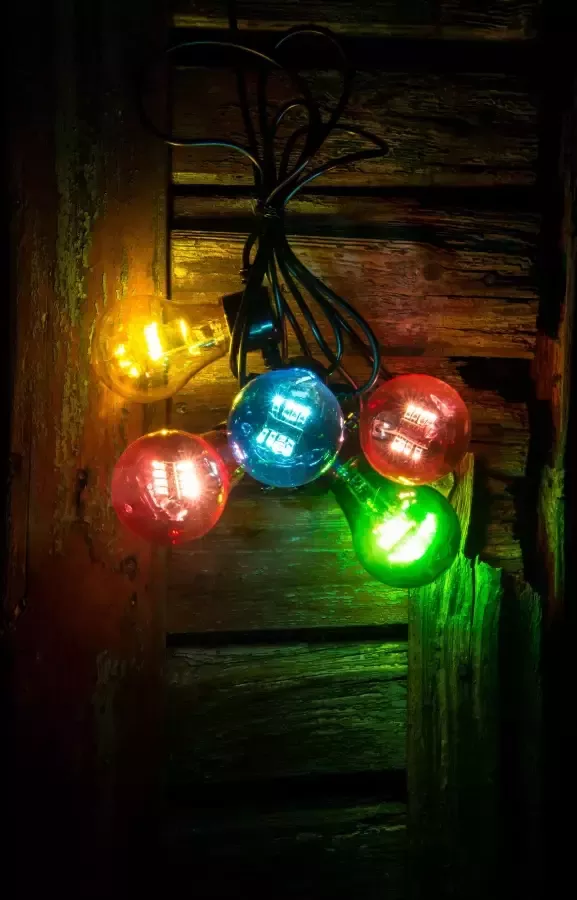 KONSTSMIDE Led-lichtsnoer Kerstversiering buiten Led biertuinverlichting 5 veelkleurige lampen 40 warmwitte dioden (1 stuk) - Foto 3