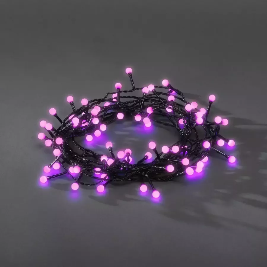 KONSTSMIDE Led-lichtsnoer Kerstversiering buiten Led bollichtketting ronde dioden 80 purperkleurige dioden (1 stuk) - Foto 1