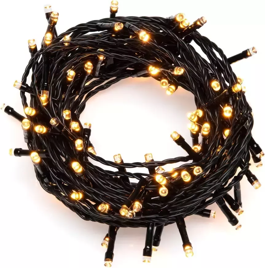 KONSTSMIDE Led-lichtsnoer Kerstversiering buiten Ledlichtsnoer met glittereffect 160 amberkleurige dioden (1 stuk)