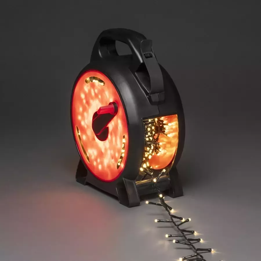 KONSTSMIDE Led-lichtsnoer Kerstversiering buiten Micro-led Compacte lampjes met kabelhaspel zwart rood 800 dioden (1 stuk) - Foto 2