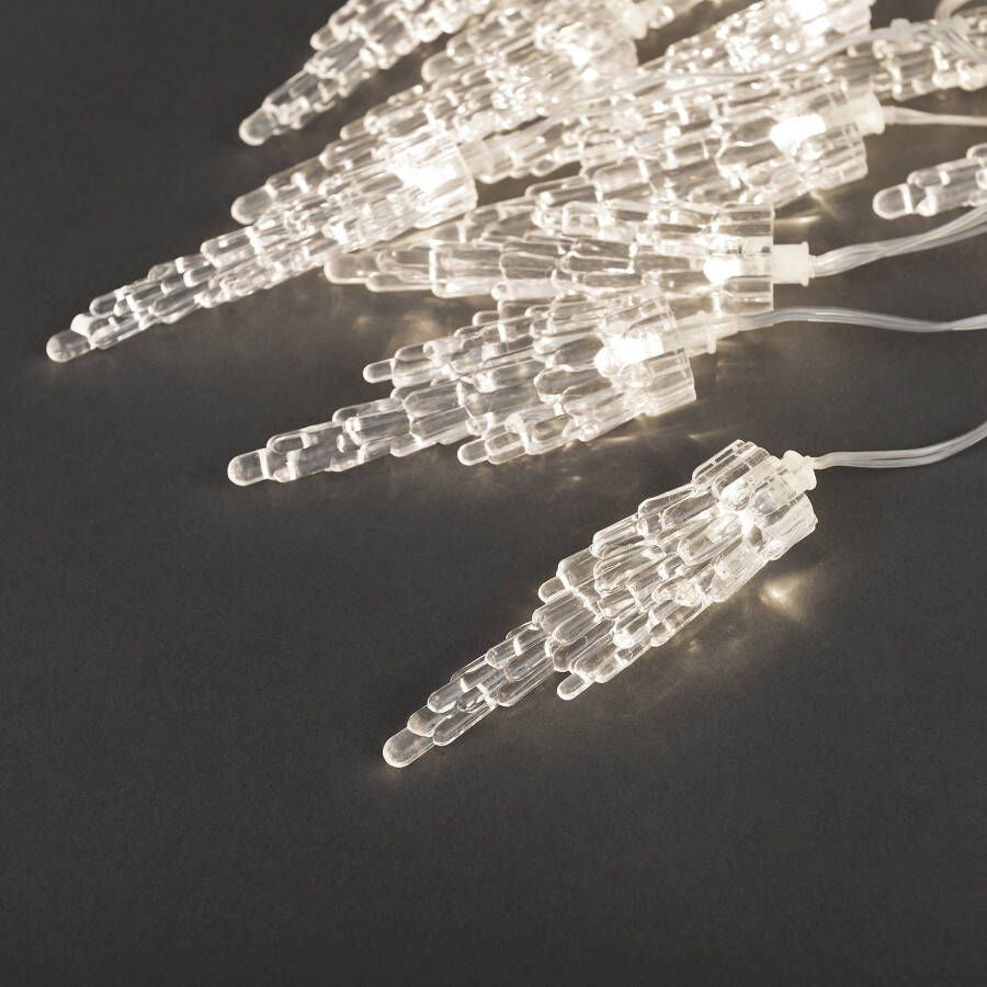 KONSTSMIDE Lichtgordijn Ijspegels kerstversiering buiten met warm witte diodes kabellengte ca. 4 meter