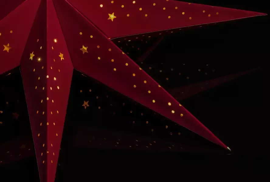 KONSTSMIDE Sierster Kerstster kerstversiering rood Papieren ster led ster met rood fluweel geperforeerd 7 punten (1 stuk) - Foto 4