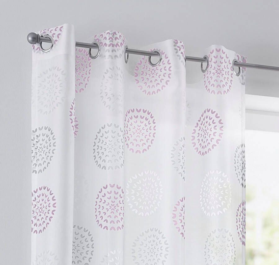 Kutti Gordijn Bella Gordijn halftransparant etskant gedessineerd katoen-polyester (1 stuk) - Foto 2