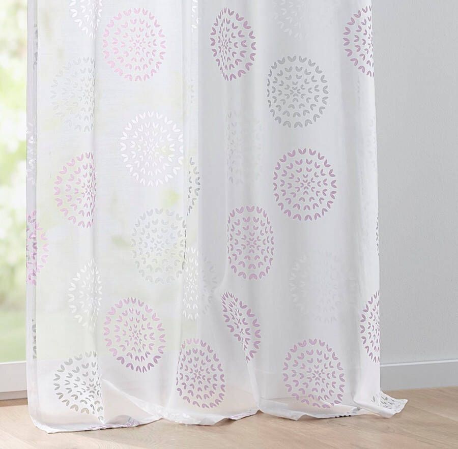 Kutti Gordijn Bella Gordijn halftransparant etskant gedessineerd katoen-polyester (1 stuk)