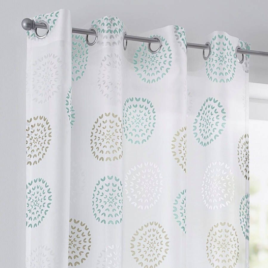 Kutti Gordijn Bella Gordijn halftransparant etskant gedessineerd katoen-polyester (1 stuk)