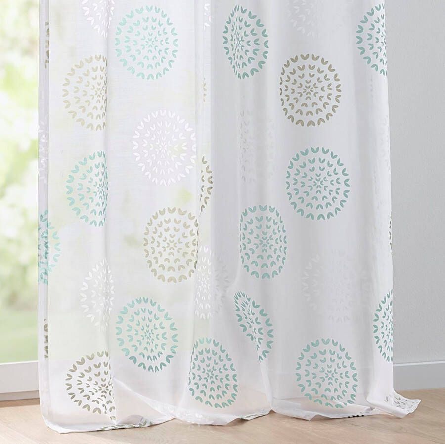 Kutti Gordijn Bella Gordijn halftransparant etskant gedessineerd katoen-polyester (1 stuk) - Foto 2