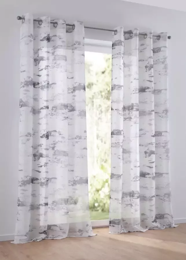 Kutti Gordijn Claude Gordijn halftransparant gedessineerd polyester batist (1 stuk) - Foto 4