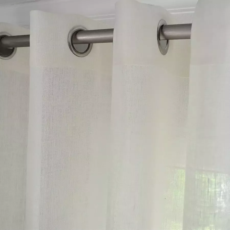 Kutti Gordijn Metis linnen ondoorzichtig natuurlijk linnen gordijn uni gemakkelijk in onderhoud basic (1 stuk)