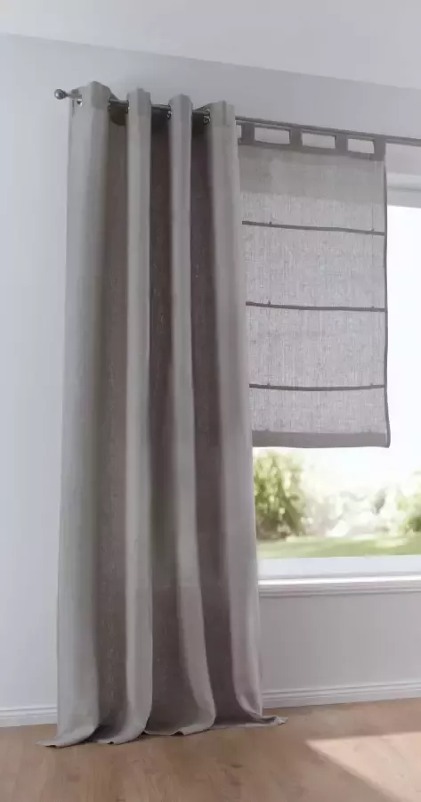 Kutti Gordijn Metis linnen ondoorzichtig natuurlijk linnen gordijn uni gemakkelijk in onderhoud basic (1 stuk) - Foto 5