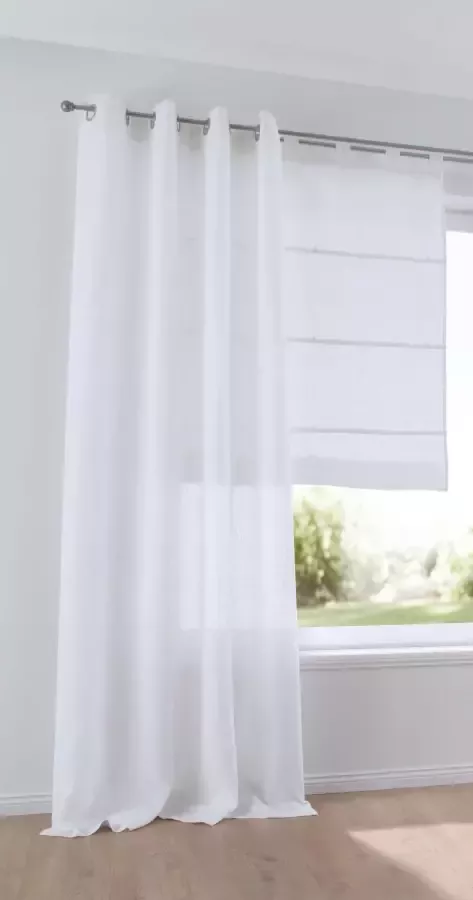 Kutti Gordijn Metis linnen ondoorzichtig natuurlijk linnen gordijn uni gemakkelijk in onderhoud basic (1 stuk) - Foto 7