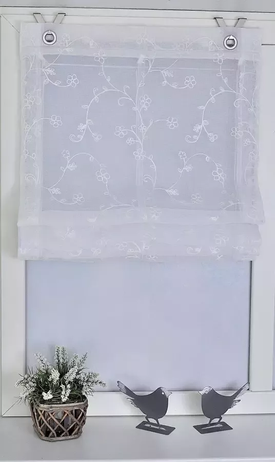 Kutti Romeins rolgordijn Liv halftransparant polyester op te hangen met haken (1 stuk)