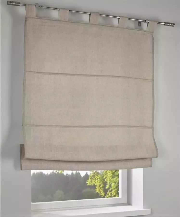 Kutti Romeins rolgordijn Metis linnen uni ondoorzichtig vouwgordijn met lussen 100% puur linnen (1 stuk) - Foto 2
