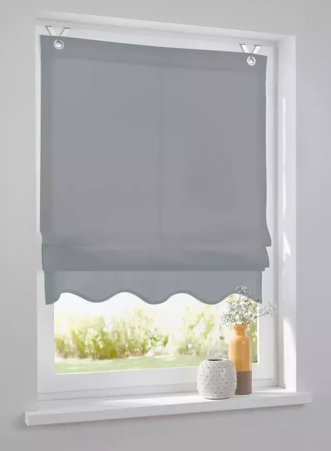 Kutti Romeins rolgordijn Olivia ondoorzichtig katoen op te hangen met haken (1 stuk) - Foto 2