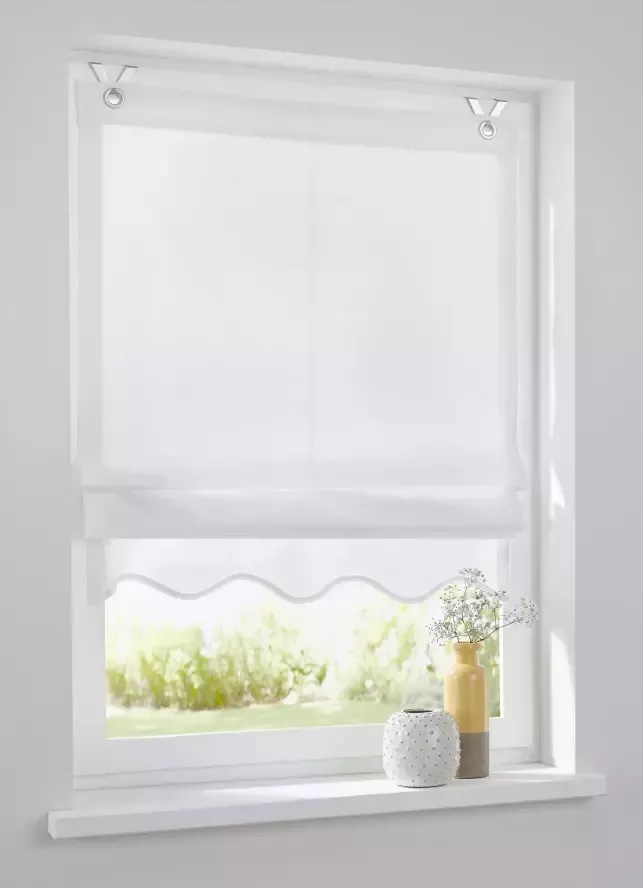 Kutti Romeins rolgordijn Olivia ondoorzichtig katoen op te hangen met haken (1 stuk) - Foto 2