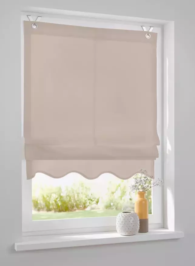 Kutti Romeins rolgordijn Olivia ondoorzichtig katoen op te hangen met haken (1 stuk) - Foto 2