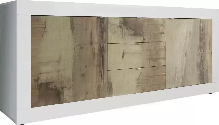 INOSIGN Dressoir Basis breedte 210 cm commode 2 deuren 3 lades dressoir Metalen handgreep moderne frame-uitstraling veel opbergruimte kleurkeuze - Foto 3