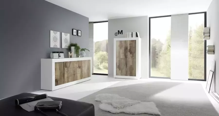 INOSIGN Dressoir Basis breedte 210 cm commode 2 deuren 3 lades dressoir Metalen handgreep moderne frame-uitstraling veel opbergruimte kleurkeuze - Foto 8