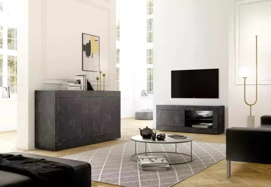 INOSIGN Dressoir Basis breedte 160 cm commode 3 deuren dressoir Metalen handgreep moderne frame-uitstraling veel opbergruimte kleurkeuze - Foto 3