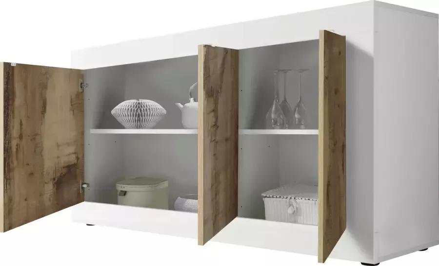 INOSIGN Dressoir Basis breedte 160 cm commode 3 deuren dressoir Metalen handgreep moderne frame-uitstraling veel opbergruimte kleurkeuze - Foto 4