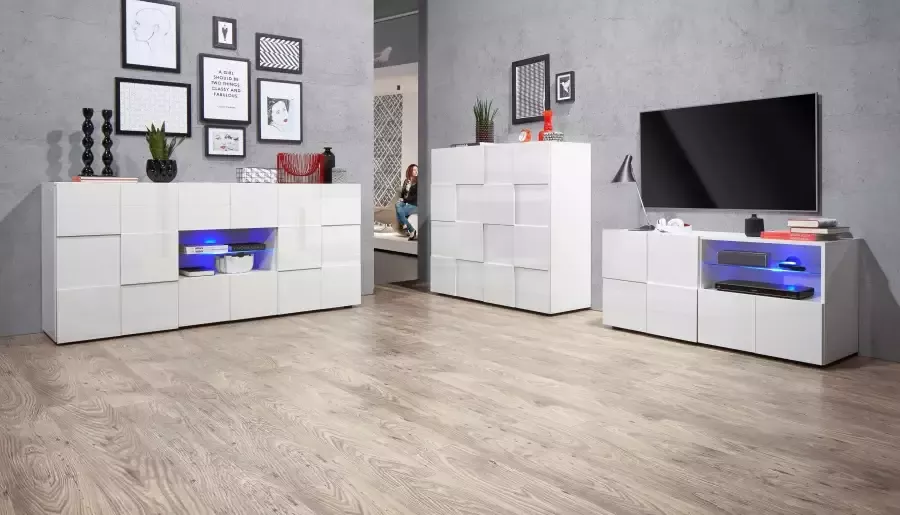 INOSIGN Dressoir Dama Breedte 181 Commode 2 deuren en 2 lades Dressoir Front in 3D-uiterlijk veel opbergruimte verschillende kleuren - Foto 13