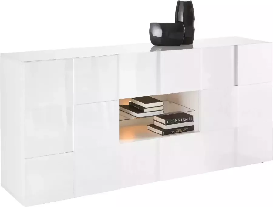 INOSIGN Dressoir Dama Breedte 181 Commode 2 deuren en 2 lades Dressoir Front in 3D-uiterlijk veel opbergruimte verschillende kleuren