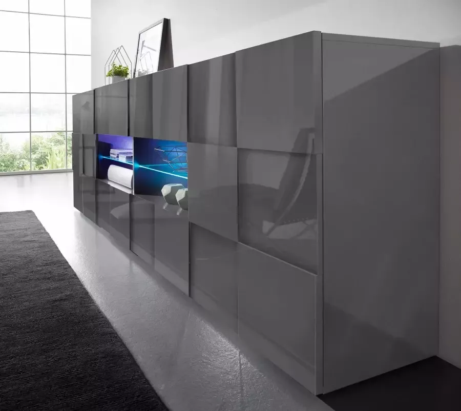 INOSIGN Dressoir Dama Breedte 241 Commode 2 deuren en 4 lades Dressoir Front in 3D-uiterlijk veel opbergruimte verschillende kleuren