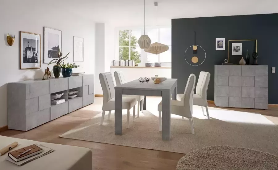 INOSIGN Dressoir Dama Breedte 241 Commode 2 deuren en 4 lades Dressoir Front in 3D-uiterlijk veel opbergruimte verschillende kleuren