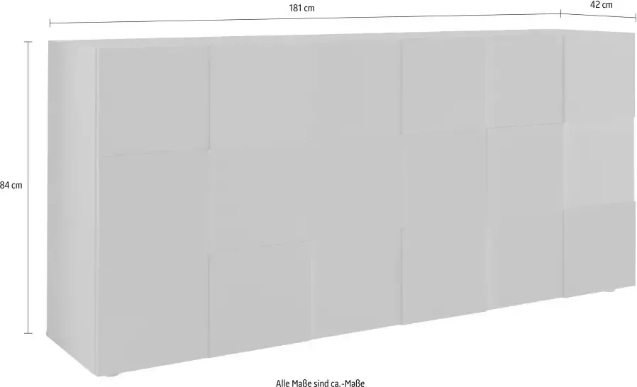 INOSIGN Dressoir Dama Breedte 181 Commode 3 deuren Dressoir Front in 3D-uiterlijk veel opbergruimte verschillende kleuren - Foto 3