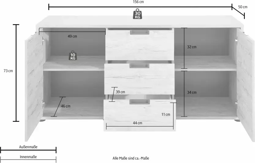 INOSIGN Dressoir Palma Breedte 156 cm - Foto 11