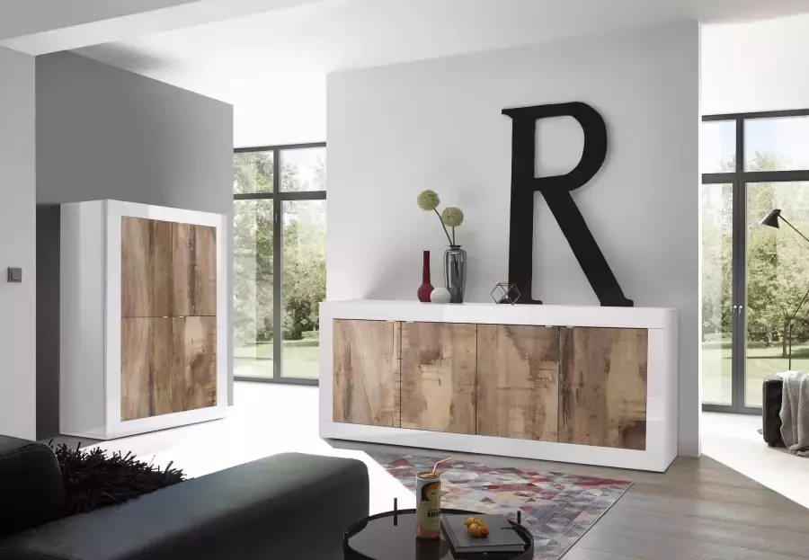 INOSIGN Highboard Basis hoogte 162 cm breedte 102 cm commode 4 deuren hoge commode Metalen handgreep moderne frame-uitstraling veel opbergruimte kleurkeuze