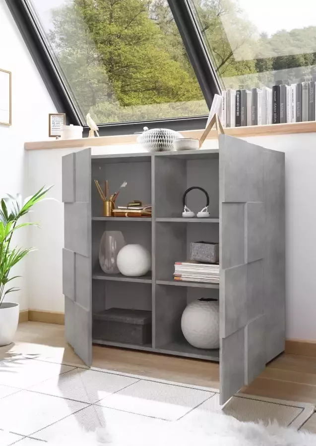 INOSIGN Highboard Dama Hoogte 111 cm Breedte 121 cm Commode 2 deuren Hoge commode - Foto 2