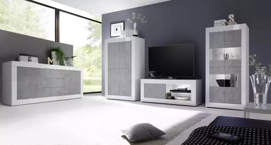 INOSIGN Tv-meubel Basis breedte 140 cm TV-meubel 1 deur 2 open vakken (glasbodem) - Foto 6