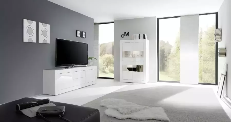 INOSIGN Tv-meubel Basis breedte 210 cm TV-meubel 2 deuren 2 lades TV-kast Metalen handgreep moderne frame-uitstraling veel opbergruimte kleurkeuze - Foto 4