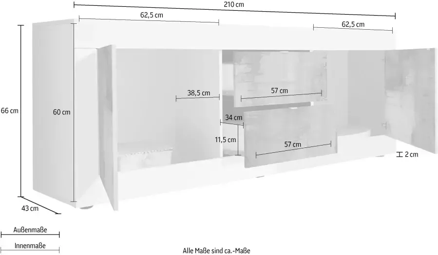 INOSIGN Tv-meubel Basic breedte 210 cm - Foto 1