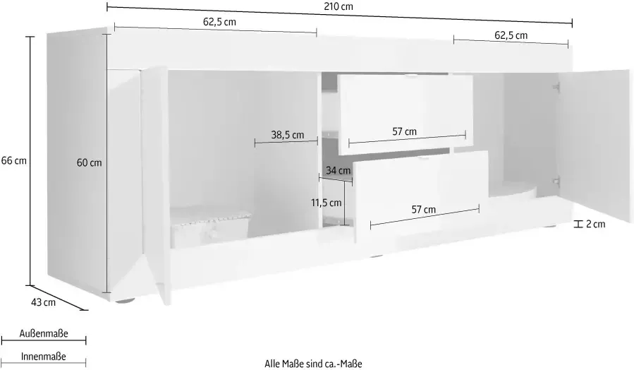 INOSIGN Tv-meubel Basic breedte 210 cm - Foto 2