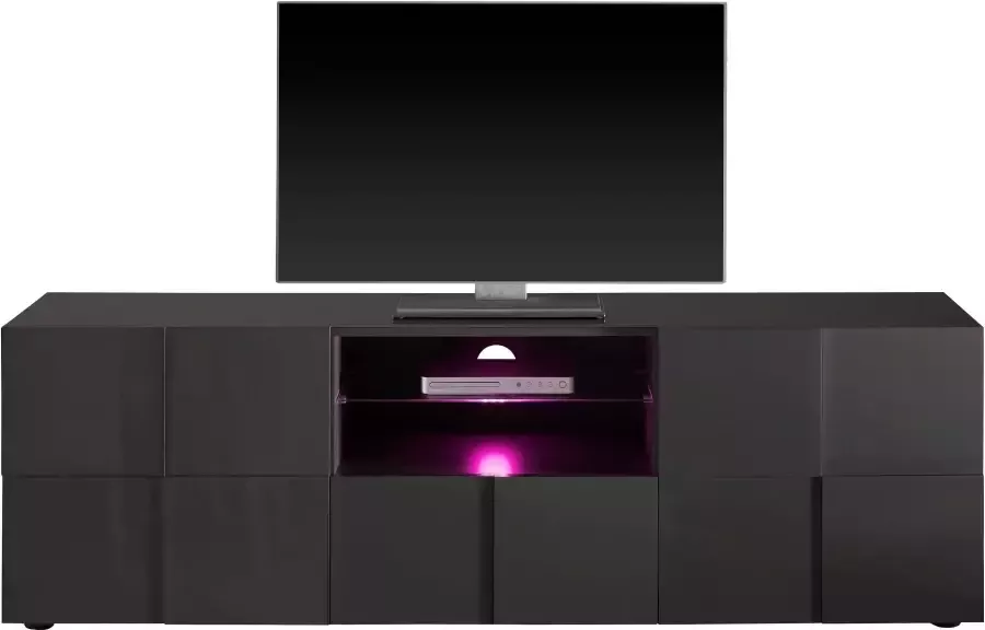 INOSIGN Tv-meubel Dama Breedte 181 cm TV-meubel 2 deuren 1 lade TV-kast Front in 3D-uiterlijk veel opbergruimte verschillende kleuren - Foto 6