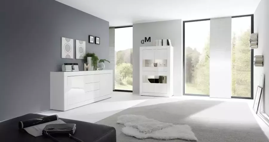 INOSIGN Vitrinekast Basis hoogte 162 cm staande vitrine met 4 deuren metalen handgrepen - Foto 9