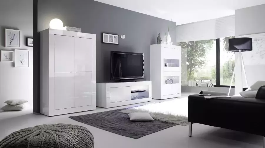 INOSIGN Vitrinekast Basis hoogte 162 cm staande vitrine met 4 deuren metalen handgrepen - Foto 5