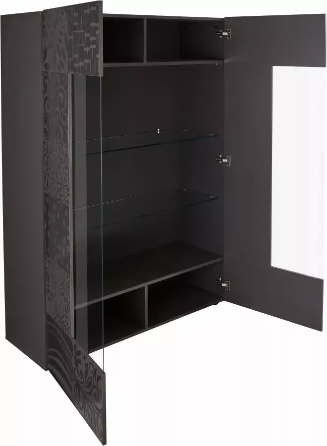 INOSIGN Vitrinekast Miro Vitrinekast hoogte 166 cm met decoratieve zeefdruk - Foto 3