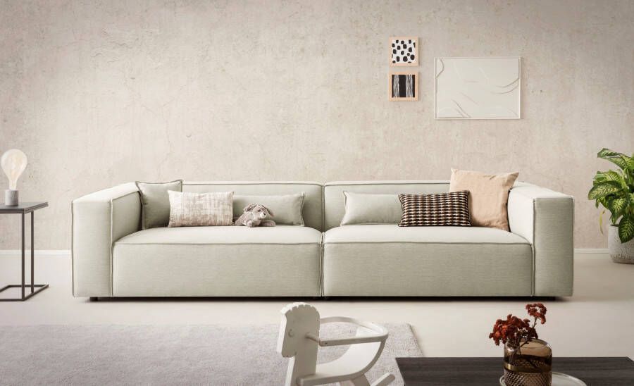 LeGer Home by Lena Gercke 3-zitsbank PIARA XXL sofa met biesnaad Big-sofa in cord of linnenlook - Foto 4