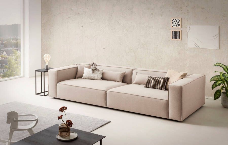 LeGer Home by Lena Gercke 3-zitsbank PIARA XXL sofa met biesnaad Big-sofa in cord of linnenlook - Foto 3
