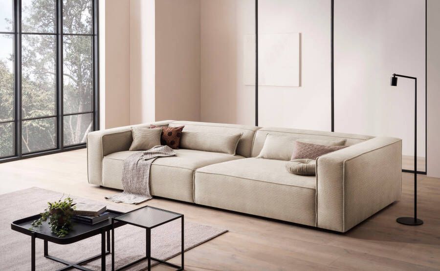 LeGer Home by Lena Gercke 3-zitsbank PIARA XXL sofa met biesnaad Big-sofa in cord of linnenlook - Foto 3