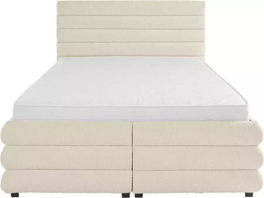 LeGer Home by Lena Gercke Gestoffeerd bed Maylis bouclé naar keuze met en zonder matras en lattenbodem ook in 200 cm breedte