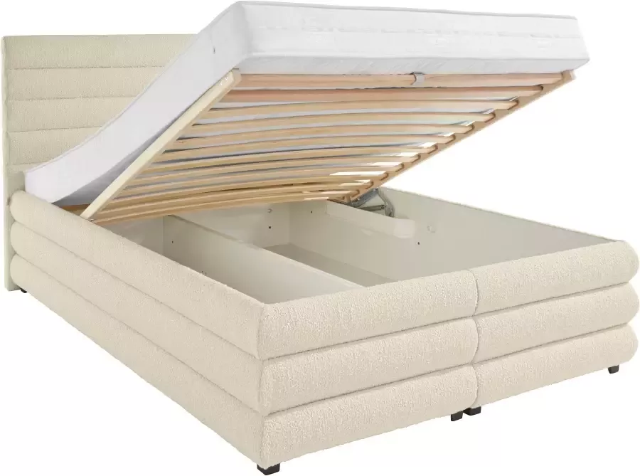 LeGer Home by Lena Gercke Gestoffeerd bed Maylis bouclé naar keuze met en zonder matras en lattenbodem ook in 200 cm breedte - Foto 2