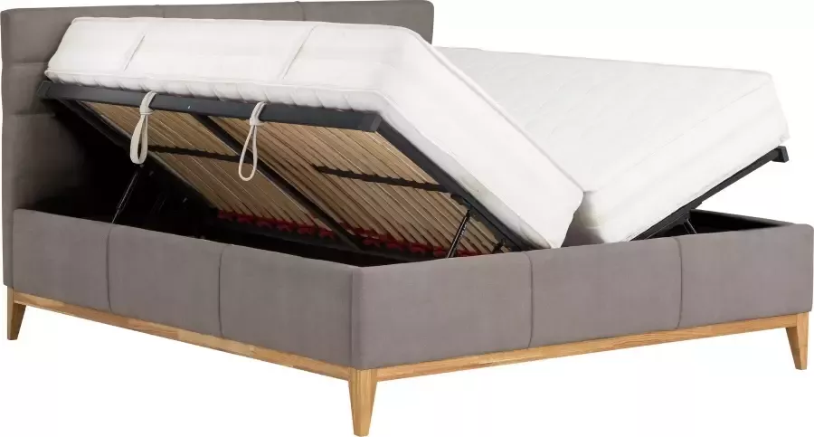 Leonique Gestoffeerd bed Balaine met lattenbodem bedkist ook met 7-zones-pocketveringsmatras - Foto 3