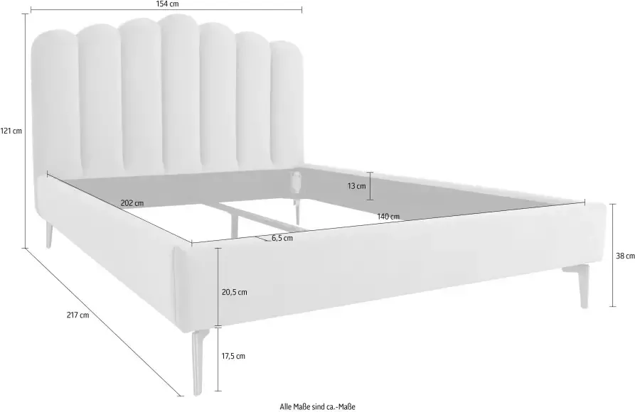 Leonique Gestoffeerd bed Laon bekleed hoofdbord in 3 breedten - Foto 2