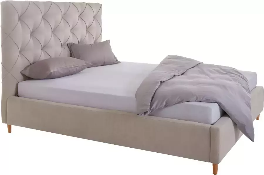 Leonique Gestoffeerd bed LOUANNE met mooie capitonnage aan de achterkant met bedkist - Foto 4