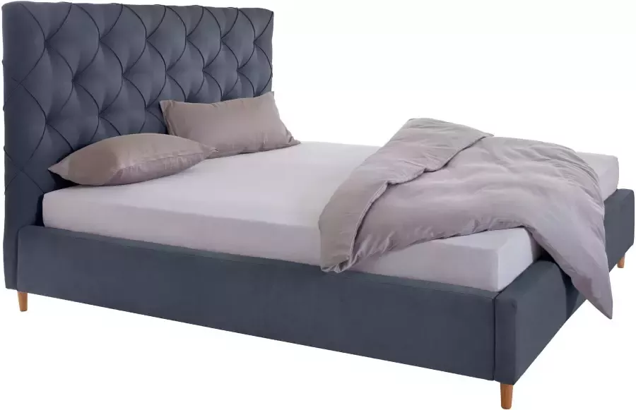 Leonique Gestoffeerd bed LOUANNE met mooie capitonnage aan de achterkant met bedkist - Foto 5