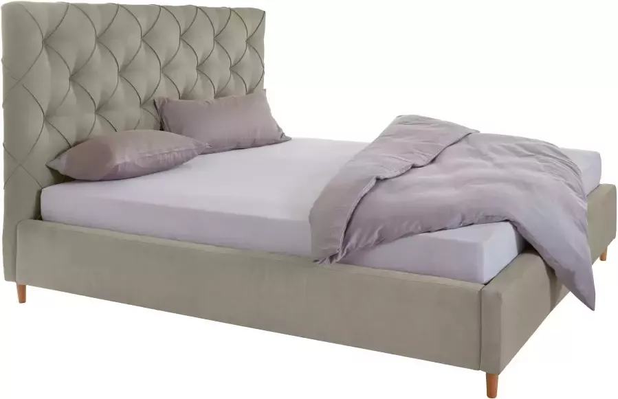 Leonique Gestoffeerd bed LOUANNE met mooie capitonnage aan de achterkant met bedkist - Foto 5